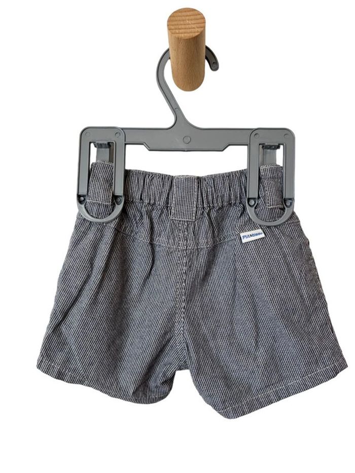 Short léger gris à fines rayures - P'tit bisou 6 mois (67cm) - photo numéro 3