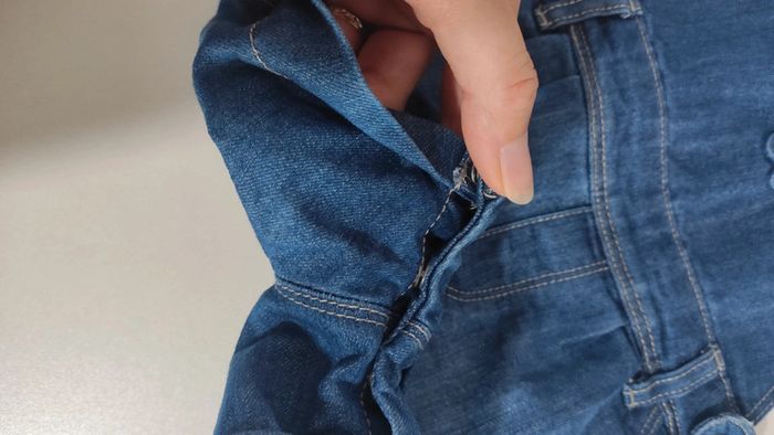 Salopette jean short bébé fille 18 mois - photo numéro 3