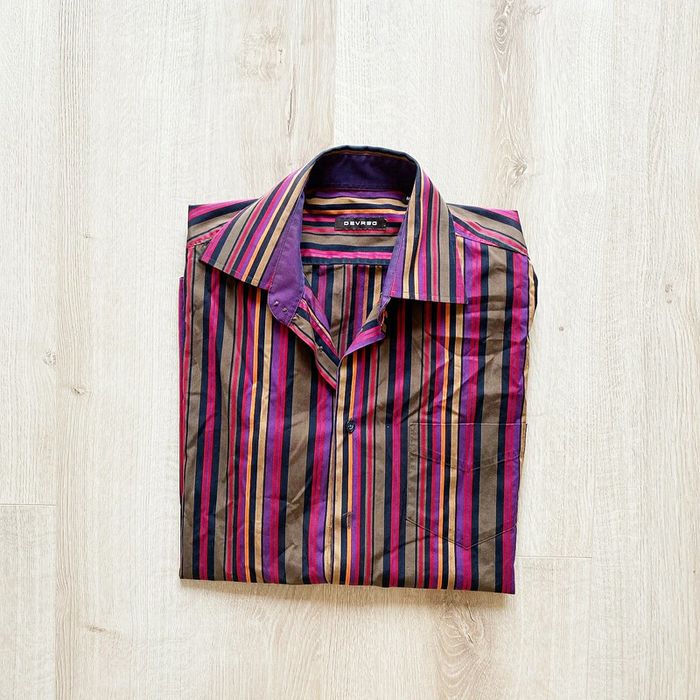 Devred Slim Fit Chemise à Rayures Homme Exclusive Vintage Collection Chic Parisian Style (Taille M)
