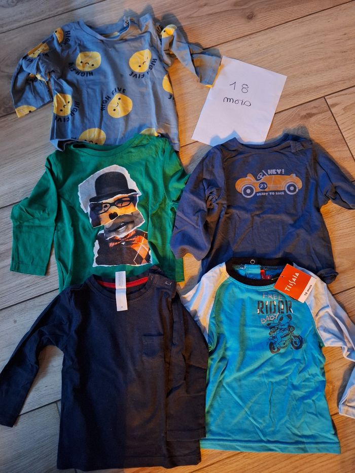 Lot Tee-shirts manches longues 18 mois garçon - photo numéro 3