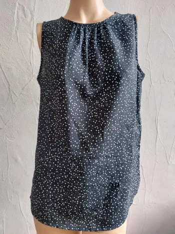 Haut sans manches à pois noir et blanc Taille S