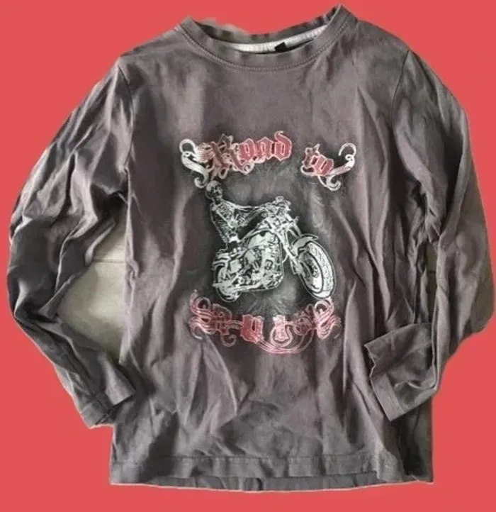 T-shirt Manches Longues Moto – Garçon 10 ans – Parfait État