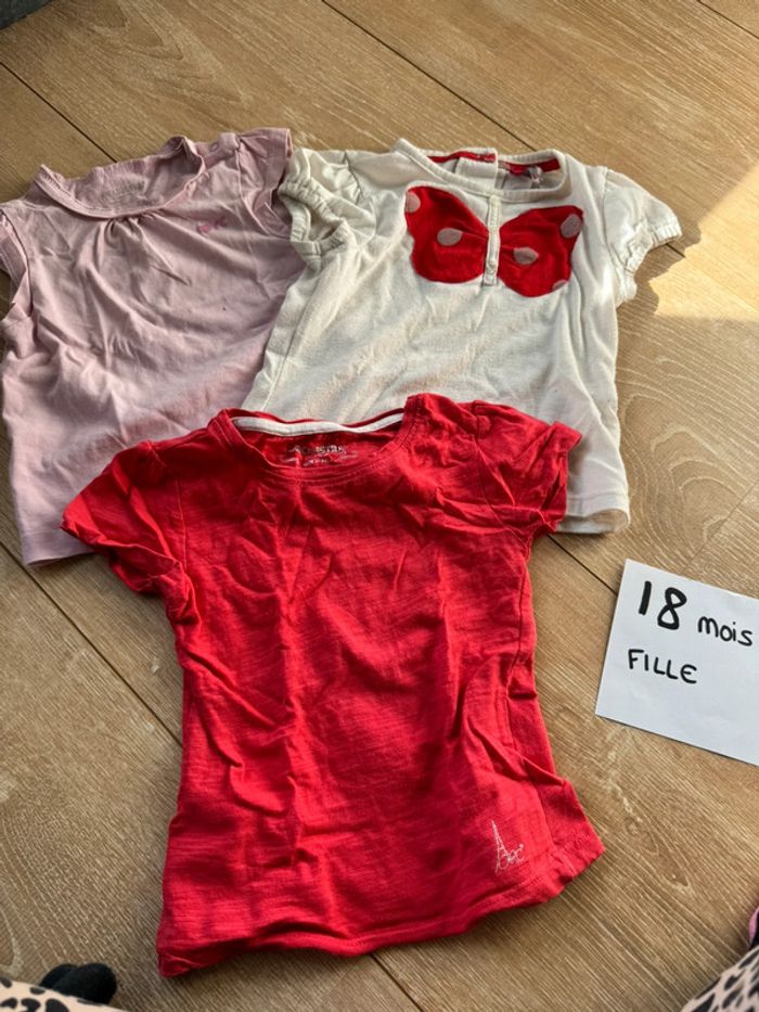 Lot 3 t shirts fille manches courtes