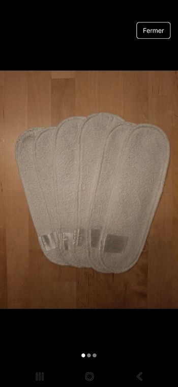 Lot de 6 inserts bambou couches lavables