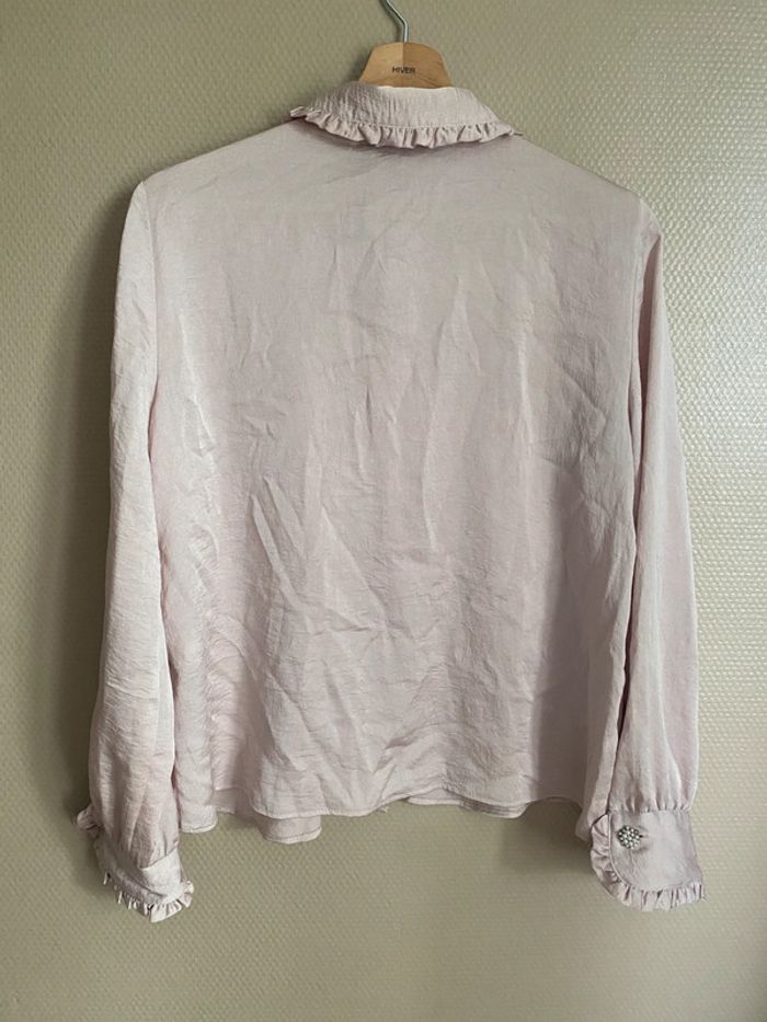 Chemiser Zara avec boutons bijoux et col à nouer - photo numéro 2