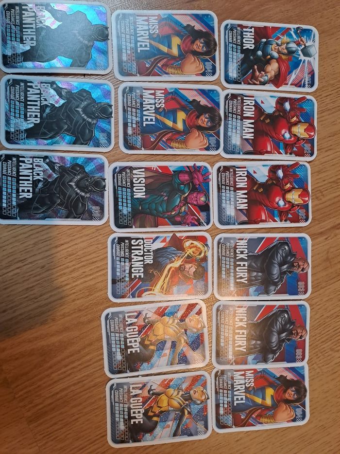 Carte Marvel 1 à 10