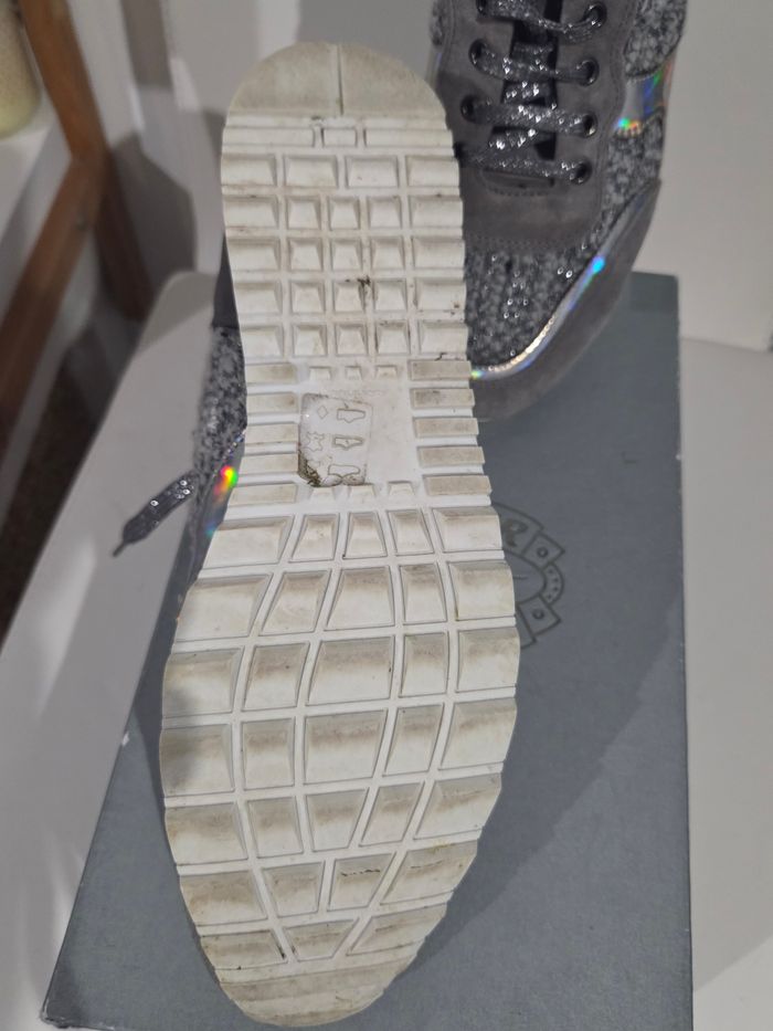 Baskets grises cuir et tissu Triver Flight P 40 - photo numéro 7