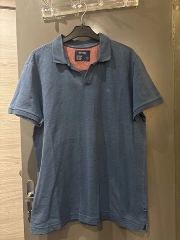 Polo col V bleu