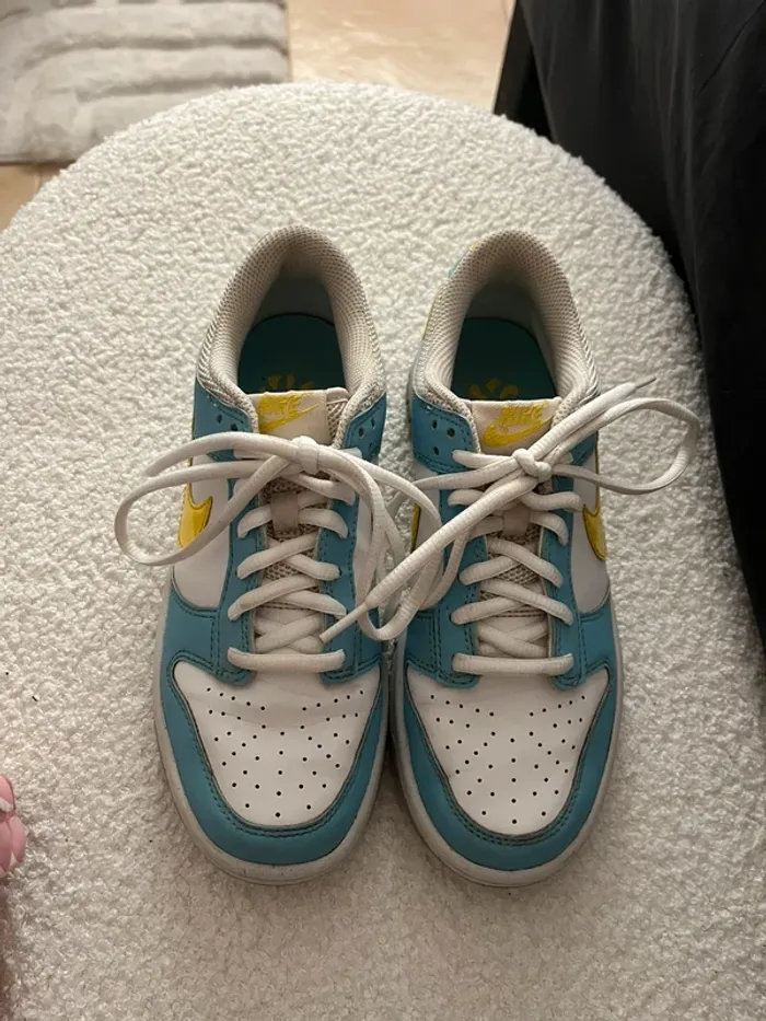 Dunk low nike bleu/jaune - photo numéro 2