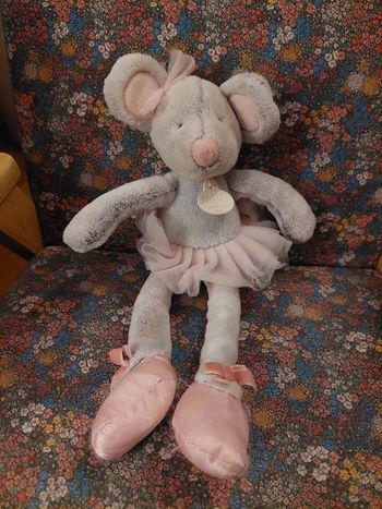 #01 - Doudou et compagnie - peluche souris ballerine avec tutu rose