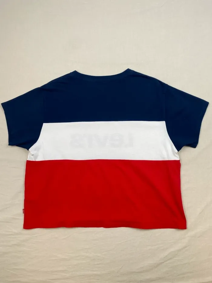 T-shirt CROP Levis, femme, bleu, blanc, rouge, S (294) - photo numéro 3