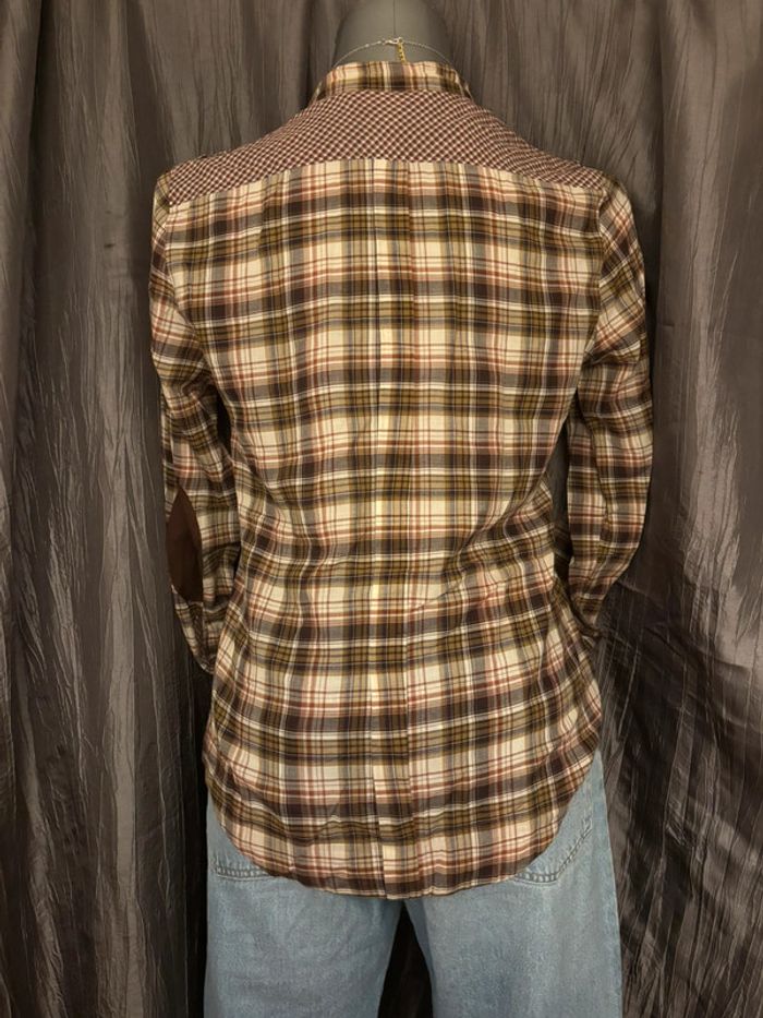 Superbe chemise style vintage 1960 à carreaux et volants S/36 - photo numéro 5