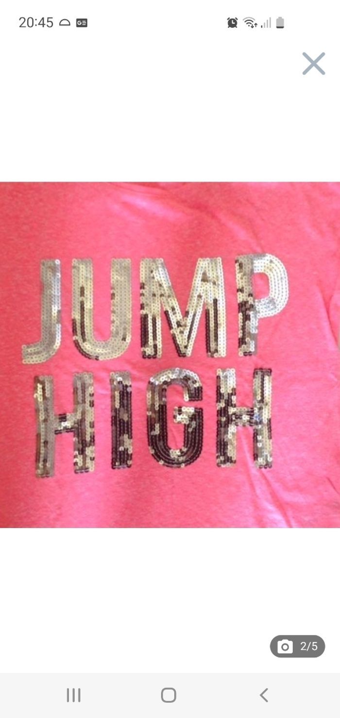 Tee-shirt rose fluo imprimé strass 10-12 ans H&M - photo numéro 2