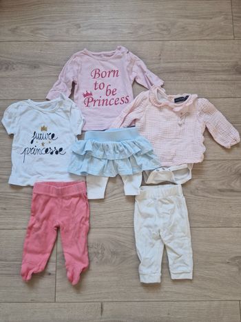 Lot de 6 vêtements bébé fille 1 mois