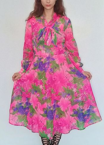 Robe mousseline vintage flashy chic