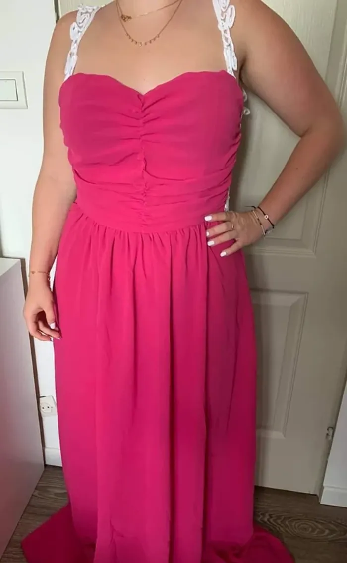 Robe longue fushia