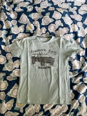 Tshirt bleu vert Vertbaudet taille 10 ans