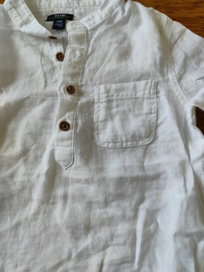 Chemise blanche légère taille 24mois kiabi - photo numéro 3