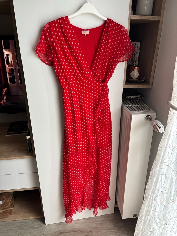 Robe longue porte feuille petit pois rouge taille - photo numéro 2