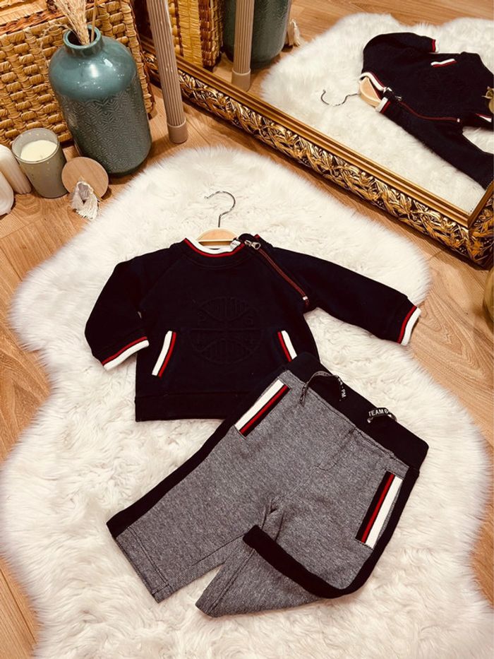 Taille 3 mois ensemble 2 pièces garçon C&A bleu marine * jogging * 💙