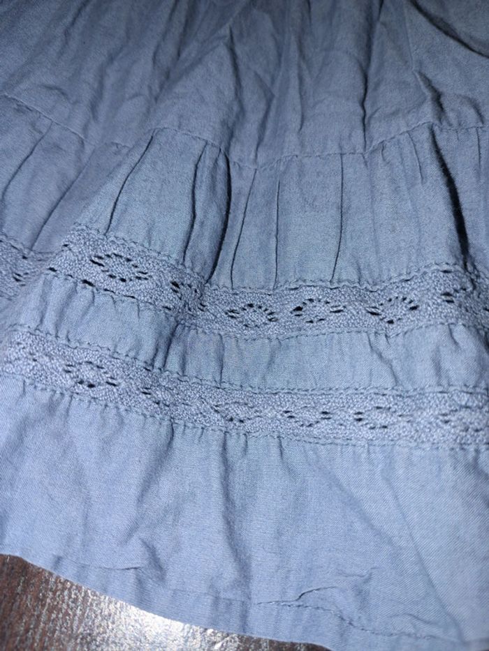Jupe longue bohème dentelle bleu 4 ans tao - photo numéro 2