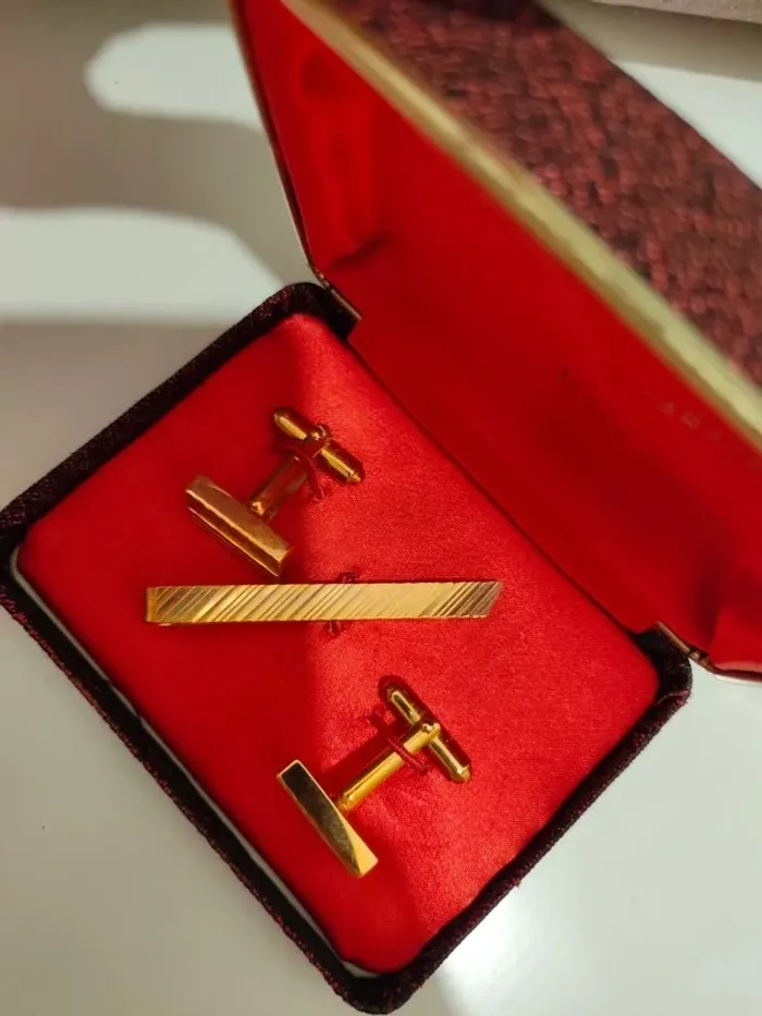 Ensemble boutons de manchettes et pince cravate - photo numéro 3