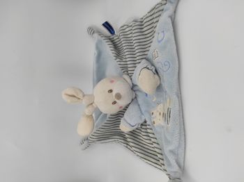 Doudou Plat Lapin Bleu clair ABC Nicotoy Simba Toys
