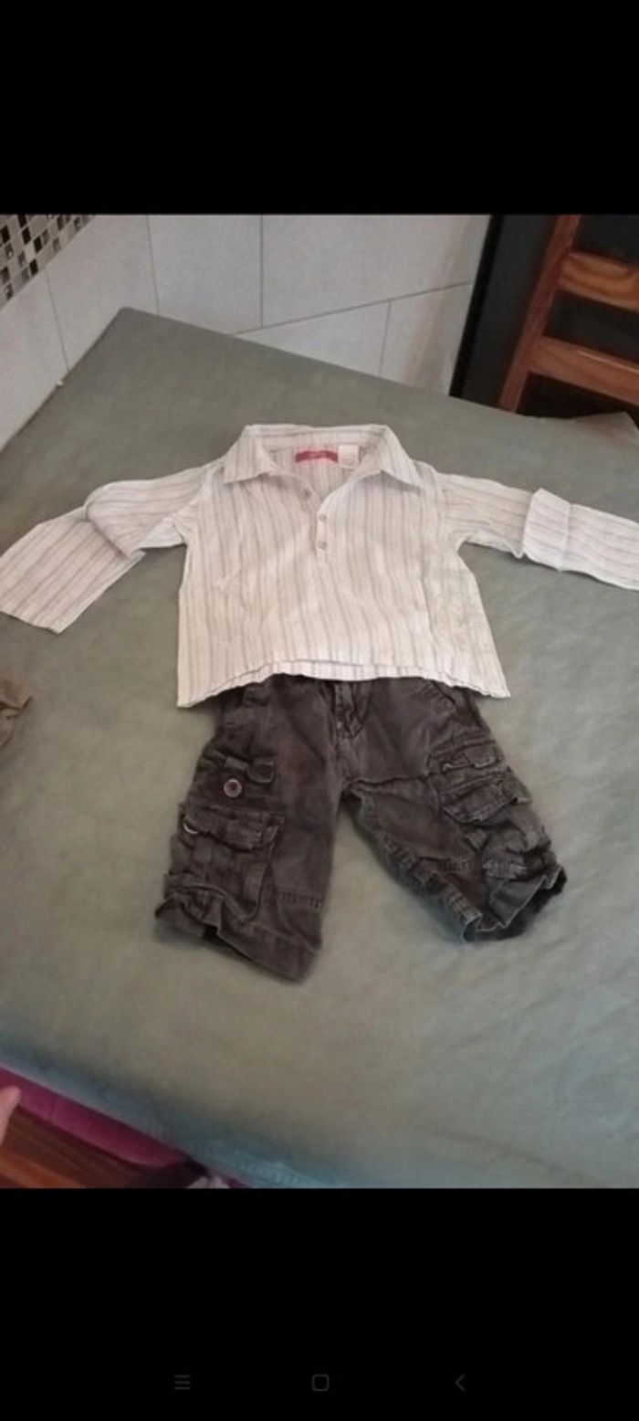 Ensemble short et t-shirt manches longues taille 2 ans en très bon état