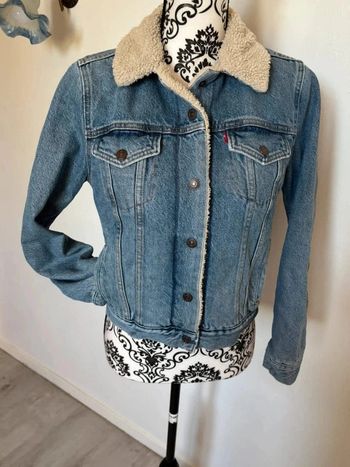 Veste en jeans bleu délavé femme taille S