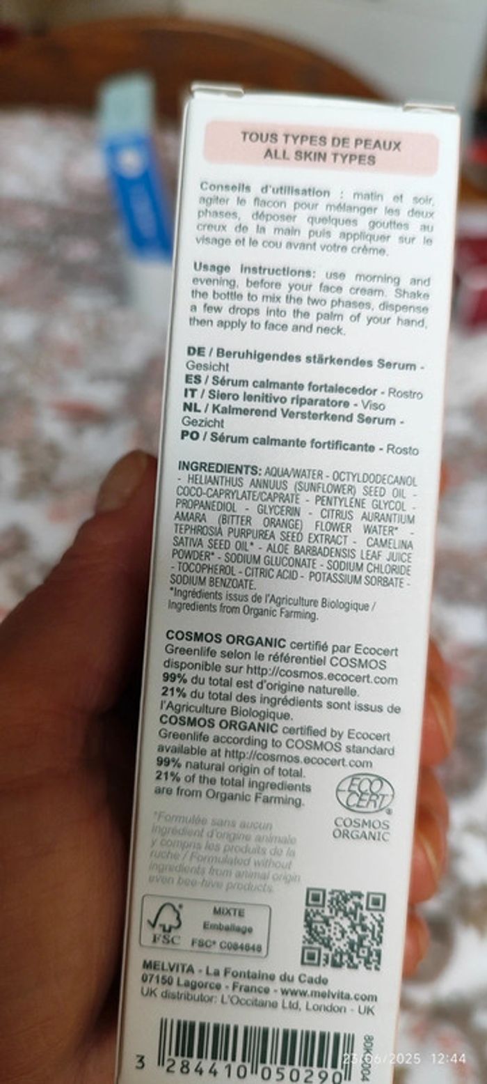 Melvita NectarCalm Sérum Apaisant Fortifiant Peaux Sensibles 30 ml - photo numéro 3
