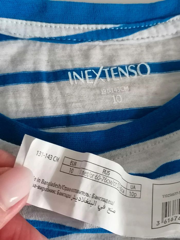 Tee-shirt Gris et bleu 10ans 131.143cm - photo numéro 2