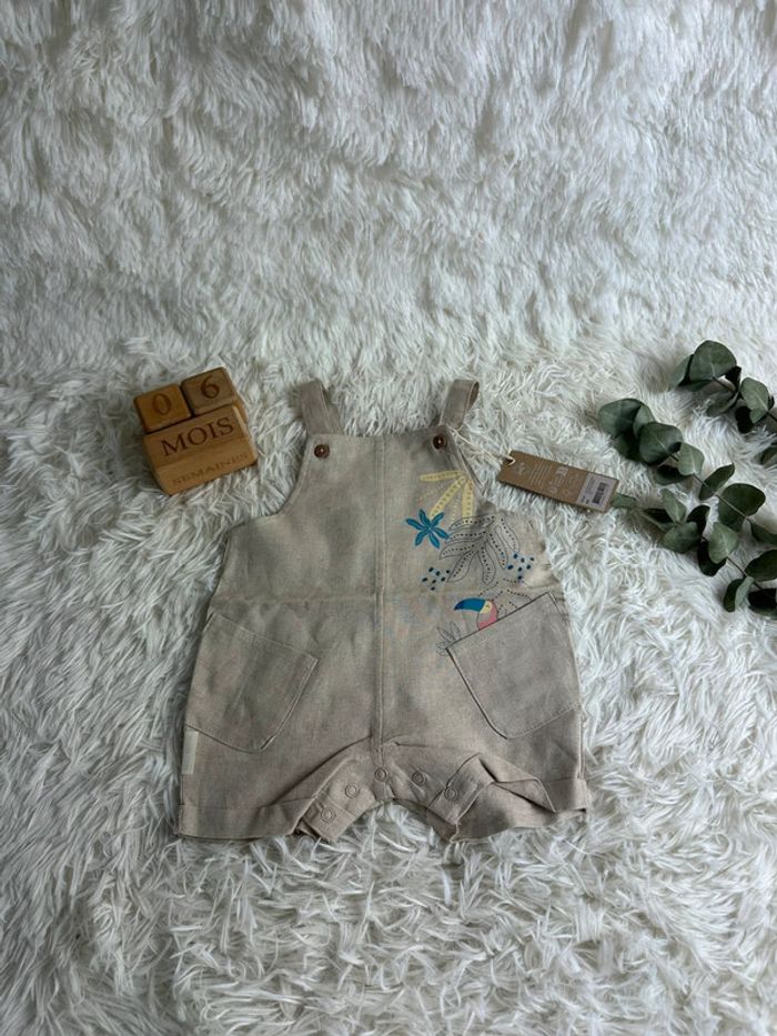 Salopette courte petit béguin. Taille 6 mois