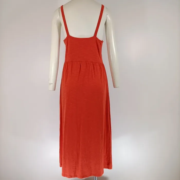 Robe orange à bretelles CMT Collection taille 38 été - A131 - photo numéro 8