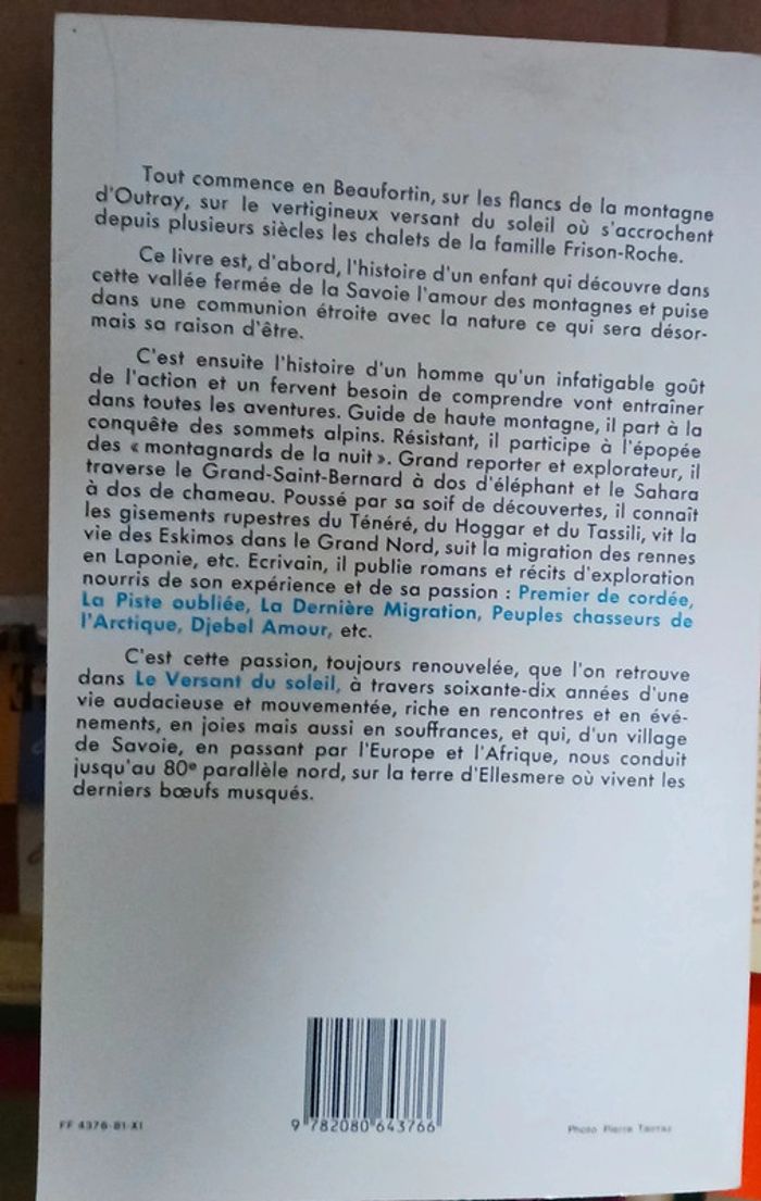 Livre " le versant du soleil " - photo numéro 3