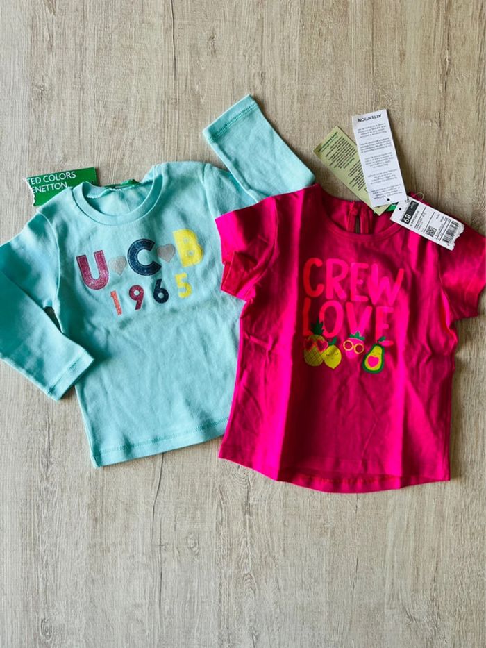 Lot de tee shirt neuf bébé fille benetton
