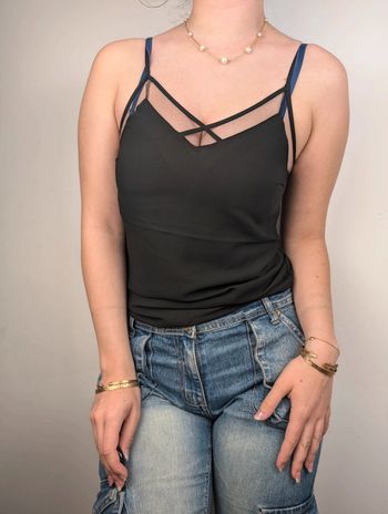 Débardeur de soirée noir avec tulle