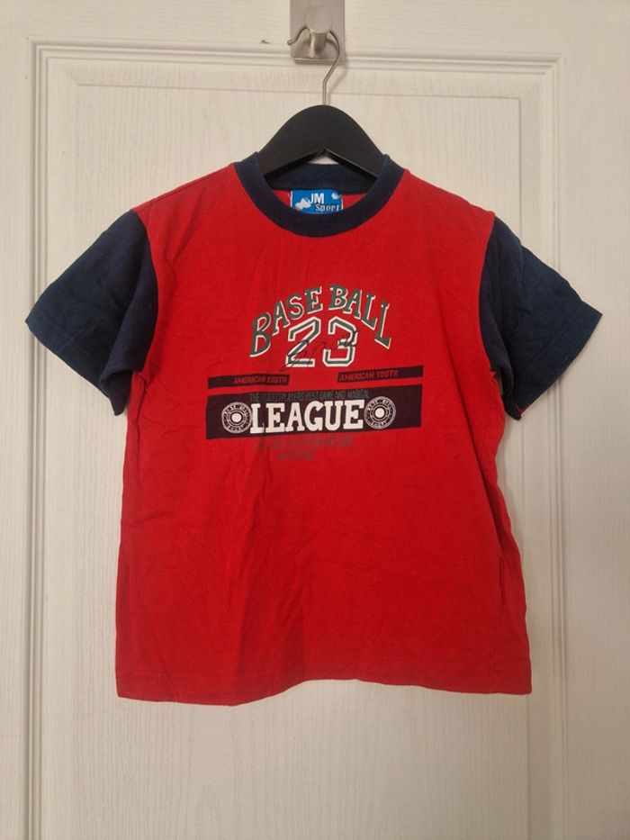 Tee-shirt rouge motif 100% coton garçon Jm sport 6 ans