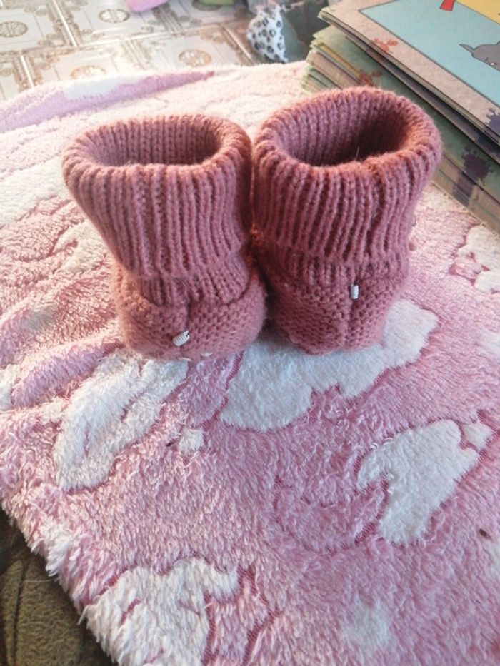 Chaussons chauds ours roses - photo numéro 4