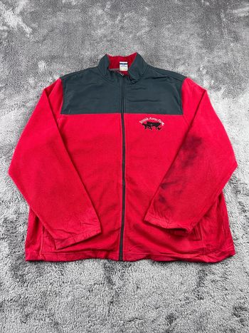 Pull polaire Starter rouge et noir à zip taille XL – Homme casual