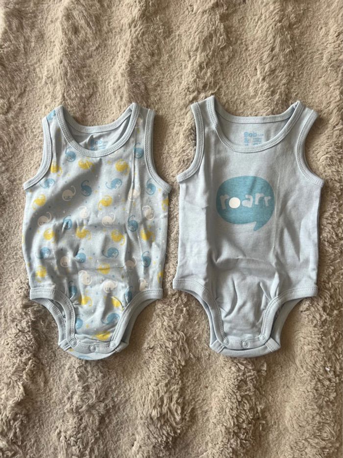 Lot de 2 bodies bébé garçon 12 mois 100%cotton Boboli - photo numéro 2