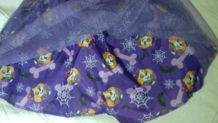 Jupon tulle violet pat patrouille Stella déguisement Halloween taille 5 ans