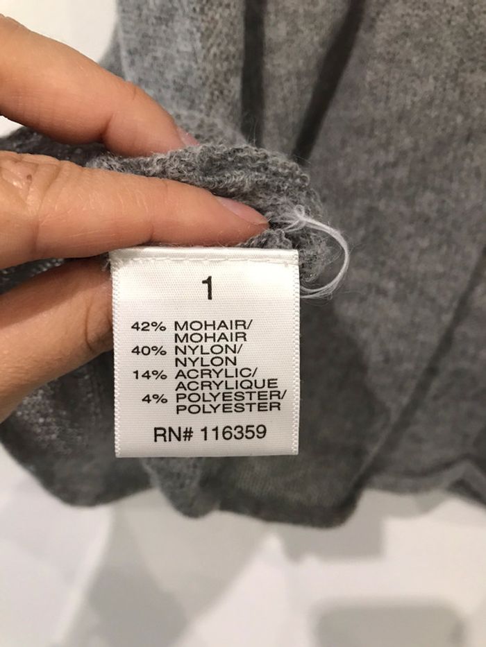 Pull manches courtes gris american retro taille 1 - photo numéro 2
