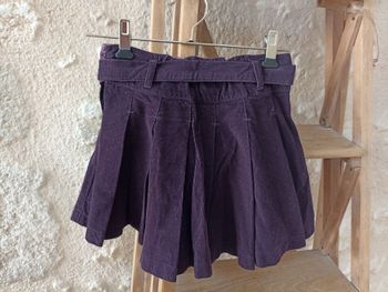 Jupe violette plissée velours CFK 5 ans