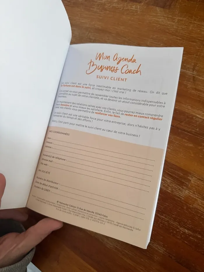 Livre mon agenda business coach suivi client - photo numéro 4