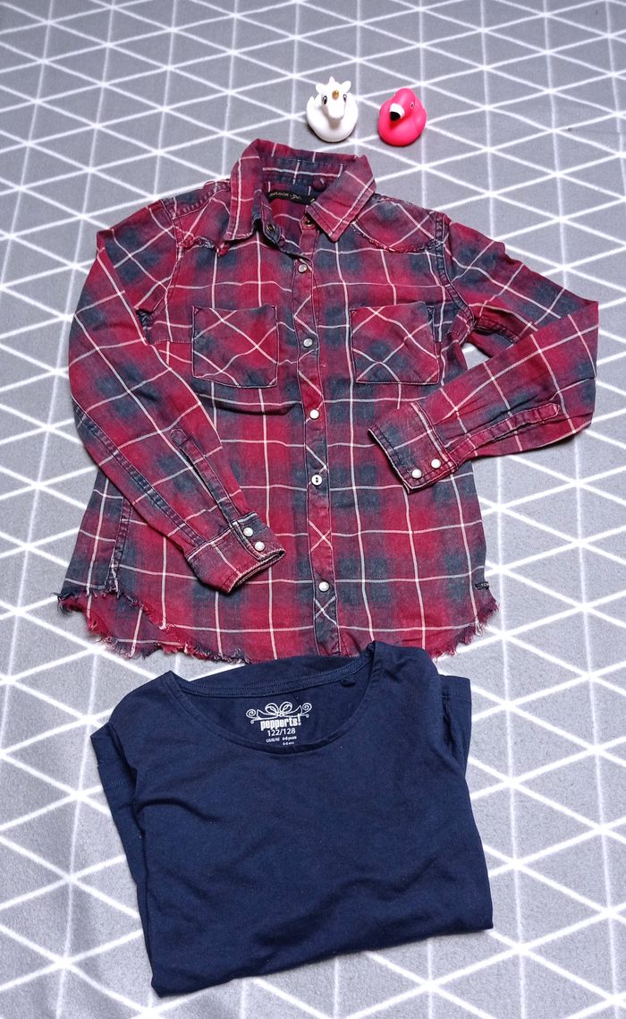 🦄 Lot chemise + t-shirt manches longues, 8 ans