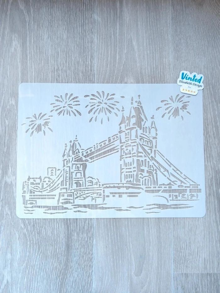 Grand Pochoir A4 du pont de Londres Le Tower Bridge