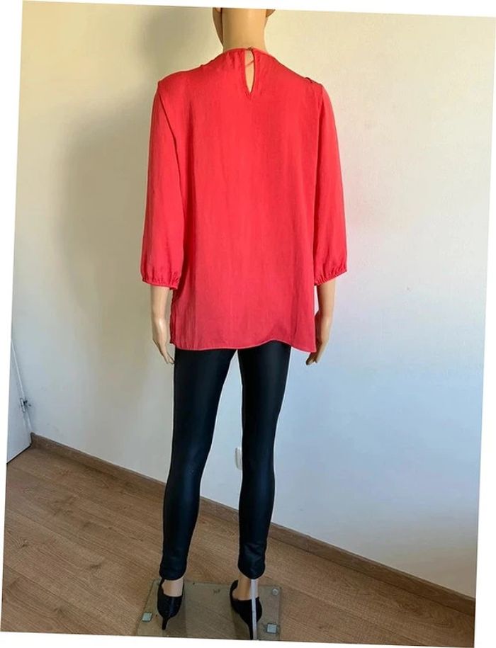 Blouse rose corail avec manches 3/4 Esprit taille 38 jamais portée - photo numéro 9