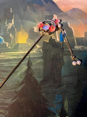 Bâton à chignon dorée rose