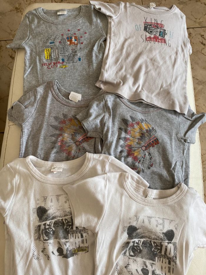 Lot 6 maillots t-shirt tricot de peau 4 ans Absorba