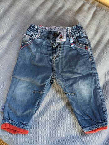 Pantalon doublé style jean souple - 9 mois